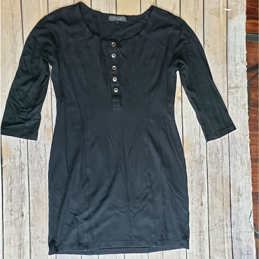 Sanctuary Clothing Black Cotton Long Sleeve Dress small